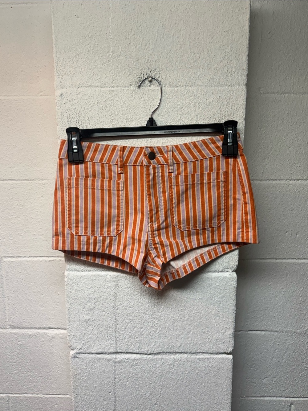 silence + noise Orange and Purple Striped Denim Shorties